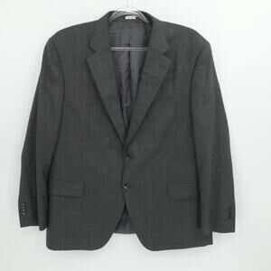 Peter Millar Jacket Mens 48R Gray Wool Gingham Plaid 2 Button Notch‎ Double Vent